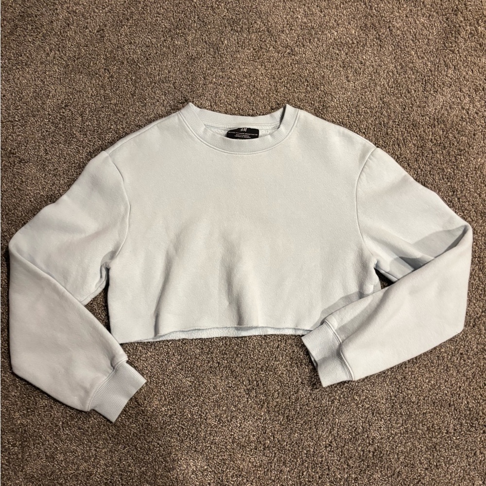 H&M Sky Blue Cropped Hoodie